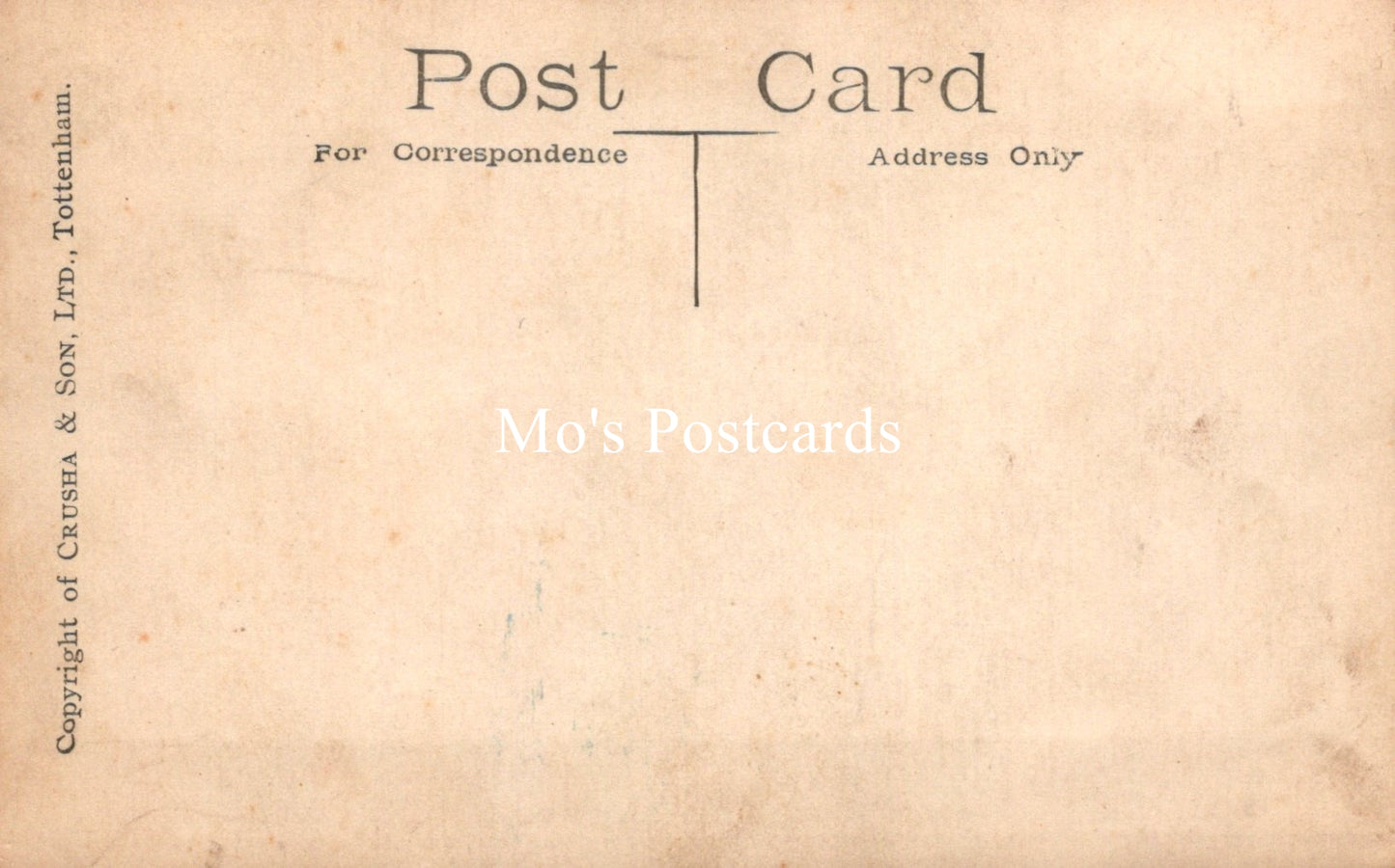 Vintage-style postcard with a textured beige background.