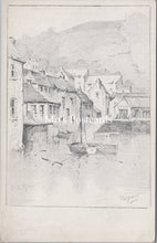 Load image into Gallery viewer, Cornwall Postcard - Artist Pencil Sketch of Polperro SW17204