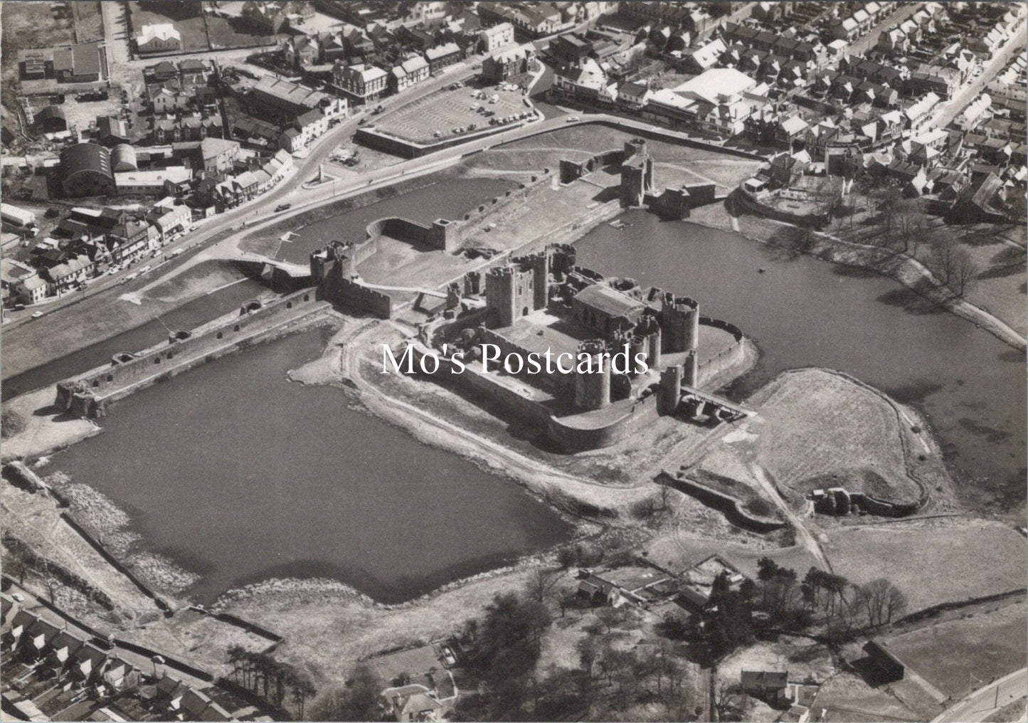 Wales Postcard - Aerial View of Caerphilly Castle, Glamorgan SX403