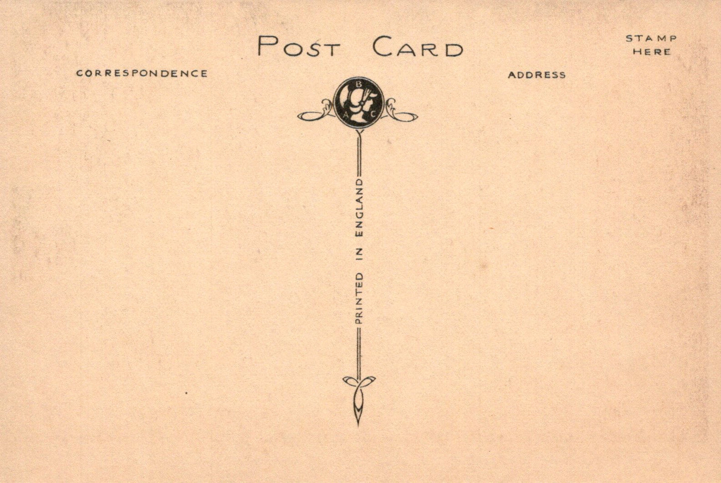 Vintage-style postcard with a decorative design and text on a beige background