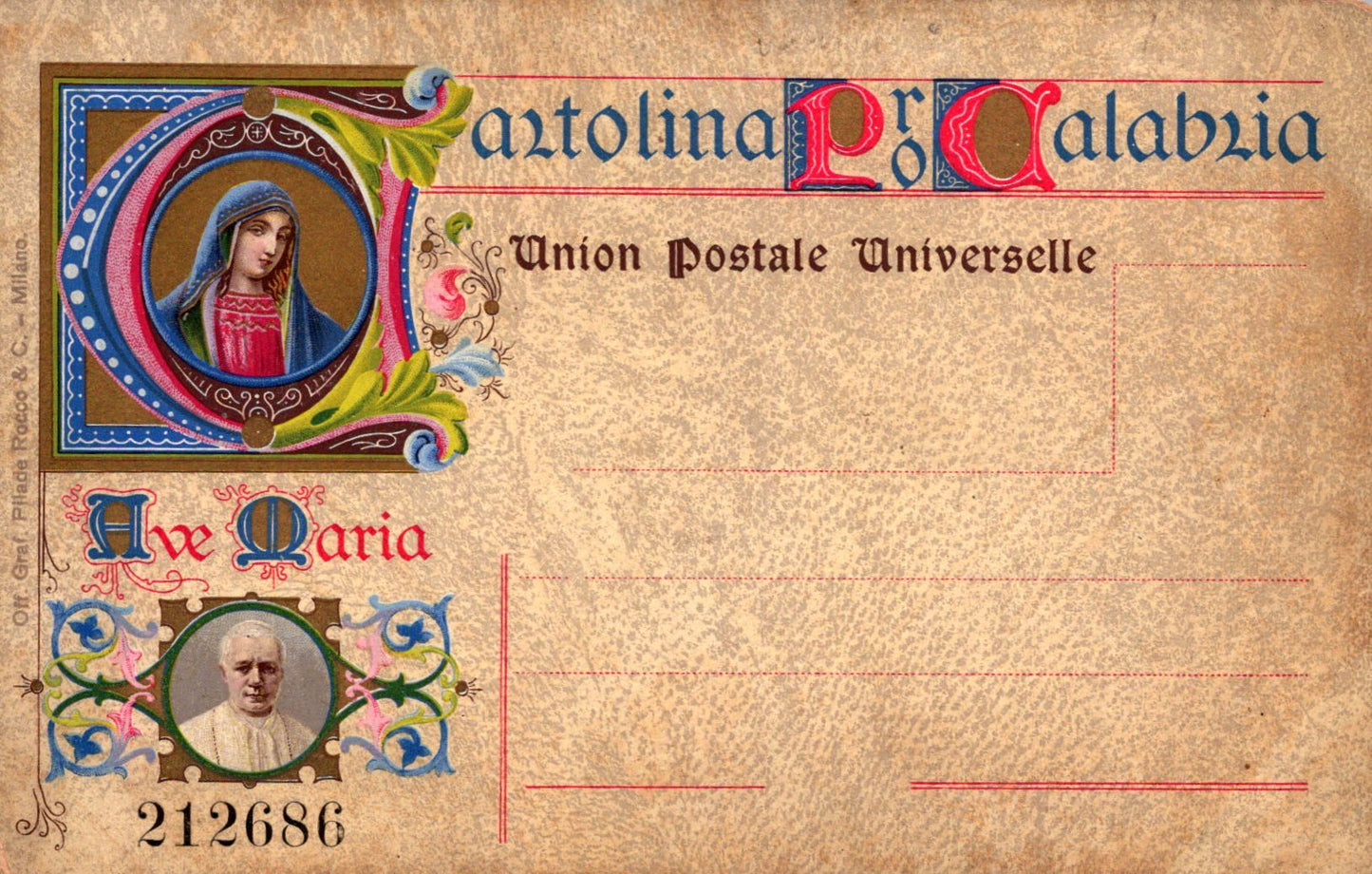 Vintage-style postcard with decorative elements and text on a textured background