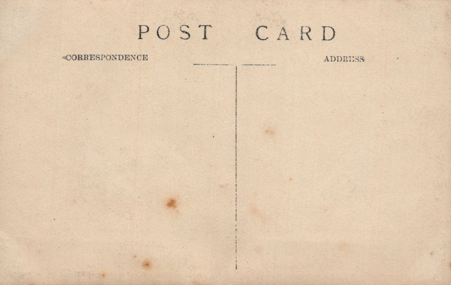 Vintage postcard with 'Correspondence Address' text on a beige background