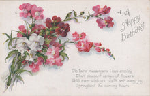 Load image into Gallery viewer, Vintage-style birthday card with flowers and text on a light background