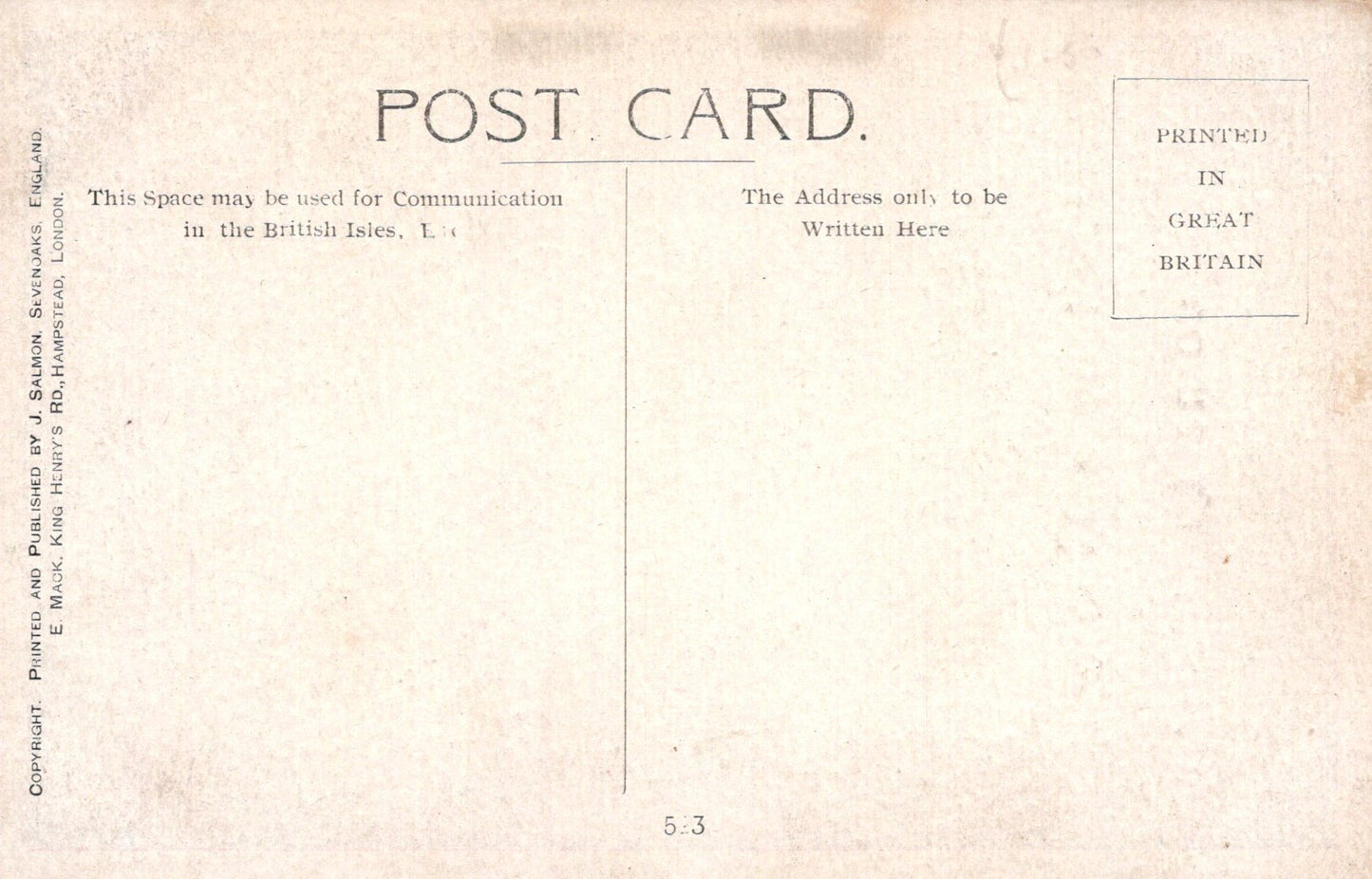 Vintage postcard with text and a flag design on a beige background
