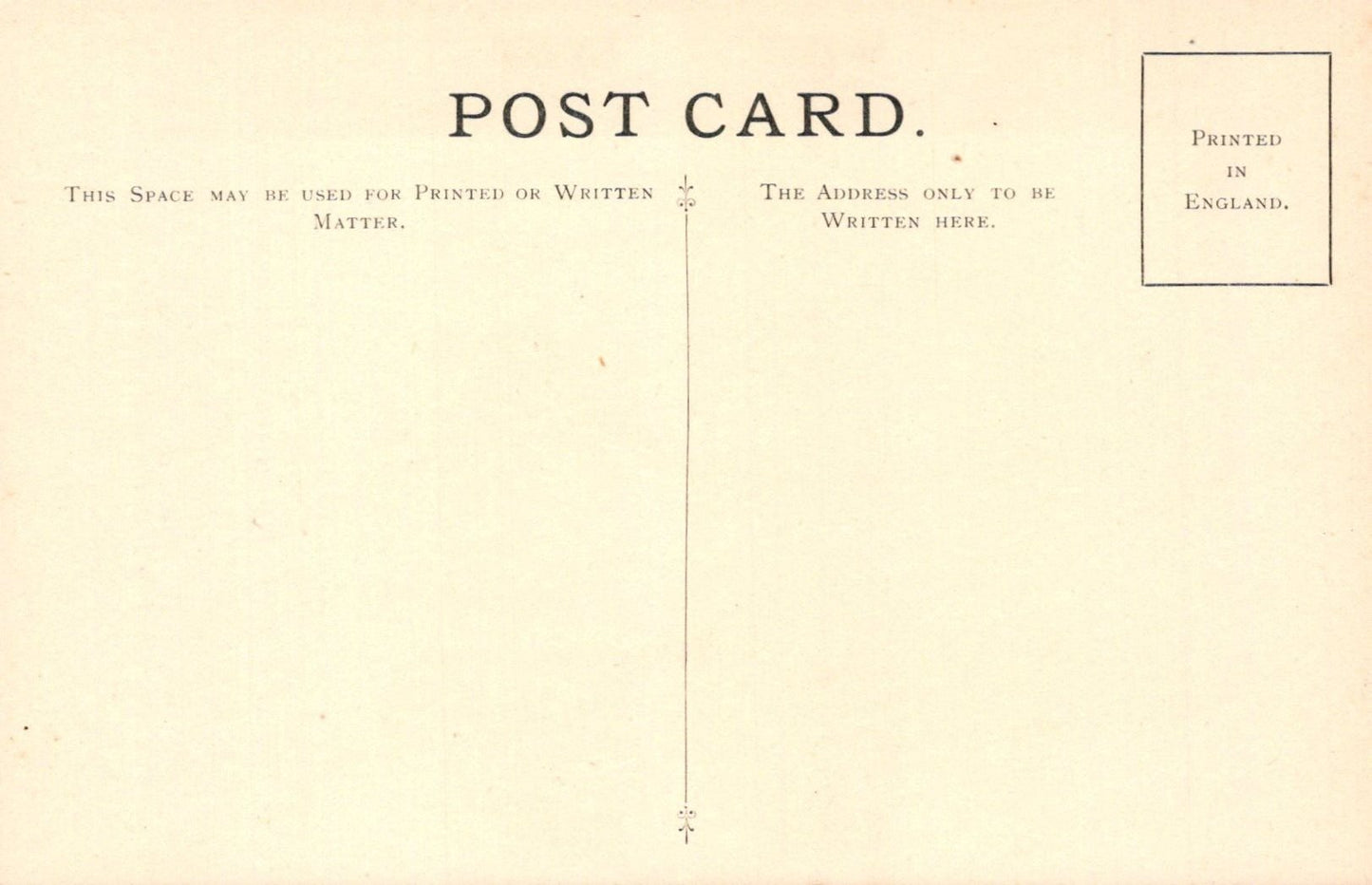 Vintage postcard with text and a line for address on a beige background