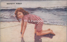 Load image into Gallery viewer, Children Postcard - Young Girl at The Beach, Safety First SW17418