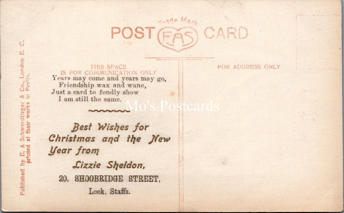 Greetings Postcard - A Christmas Greeting, Lady Wearing a Fancy Hat SX140