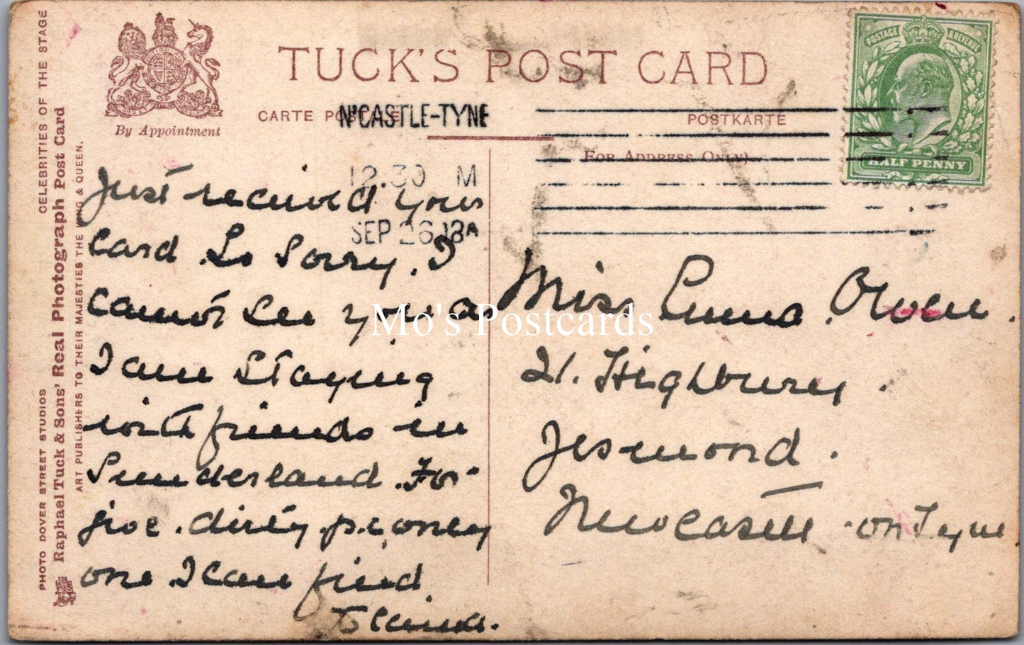 Actress Postcard - Miss Jean Aylwin, Scottish Actor and Singer SX143