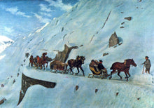 Load image into Gallery viewer, Art Postcard - Mail Sledges on The St Gotthard, PTT Museum SW18086