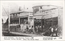 Load image into Gallery viewer, London Postcard - Old Sutton, The Railway Tavern c1885 - SW17565
