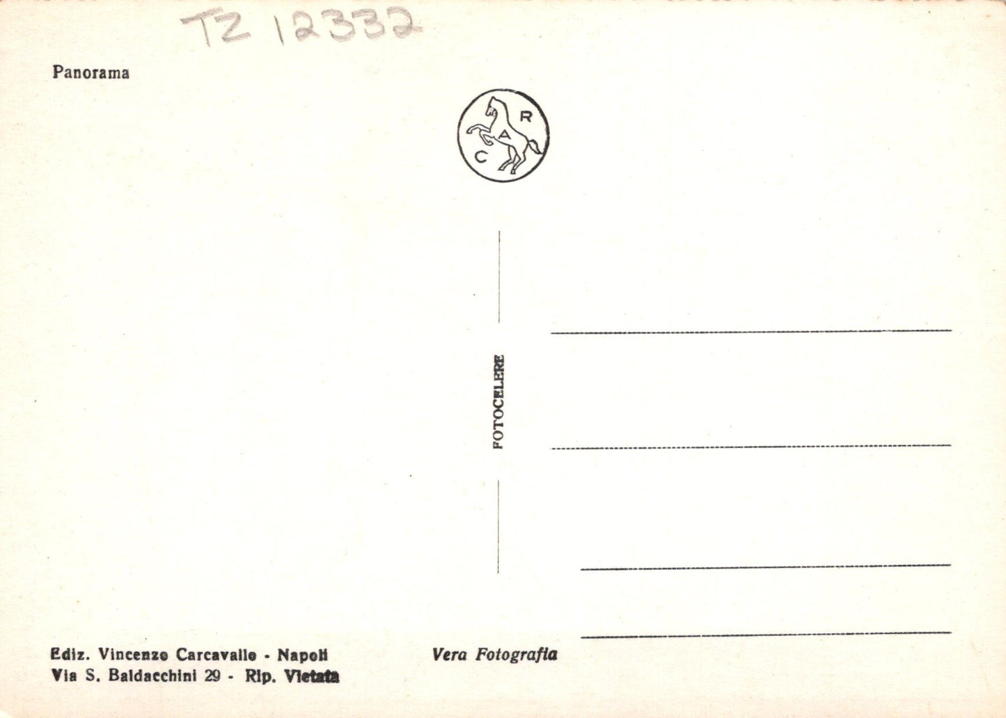 Back of a postcard with text and a logo, featuring a light yellow background.