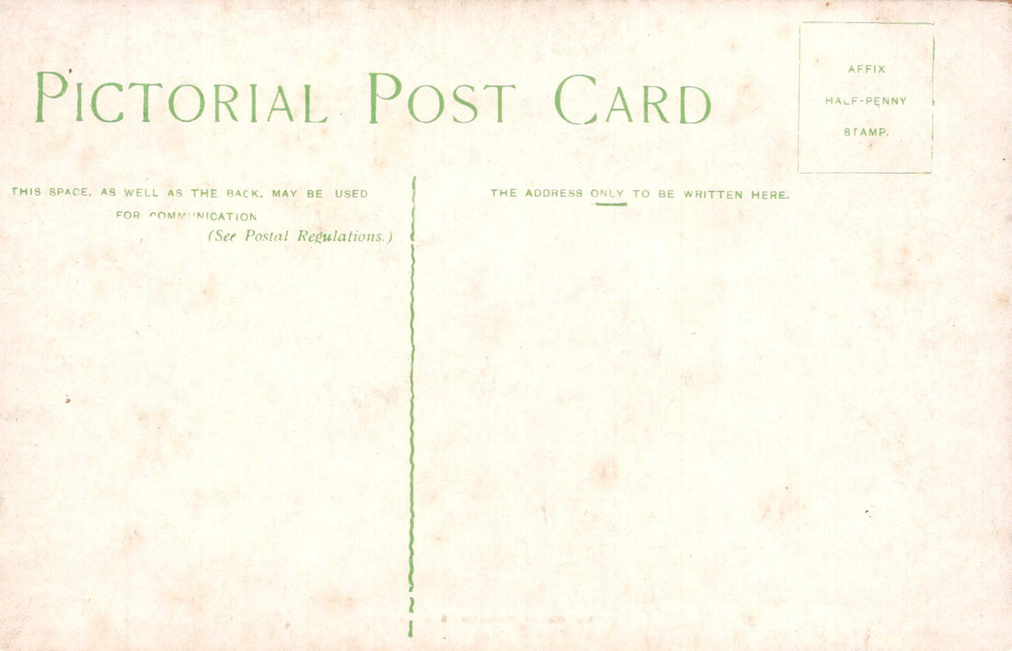 Vintage postcard with 'Pictorial Post Card' text and blank space for writing.