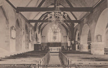 Load image into Gallery viewer, Interior of St. John the Baptist Church, Southwold, England, with pews and a chandelier.