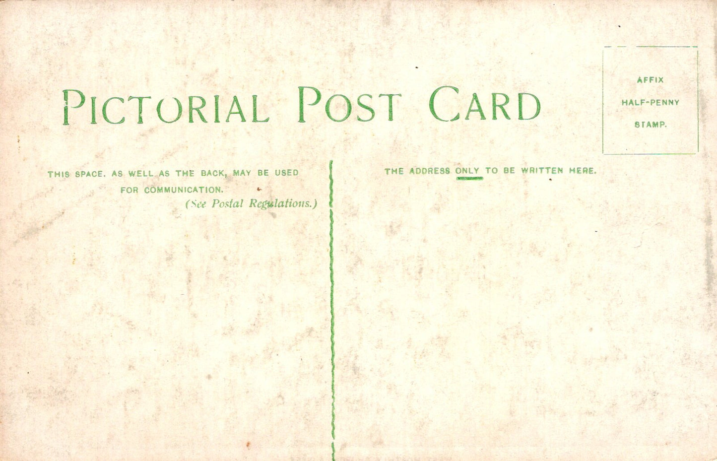 Vintage postcard with text and a green line on a beige background