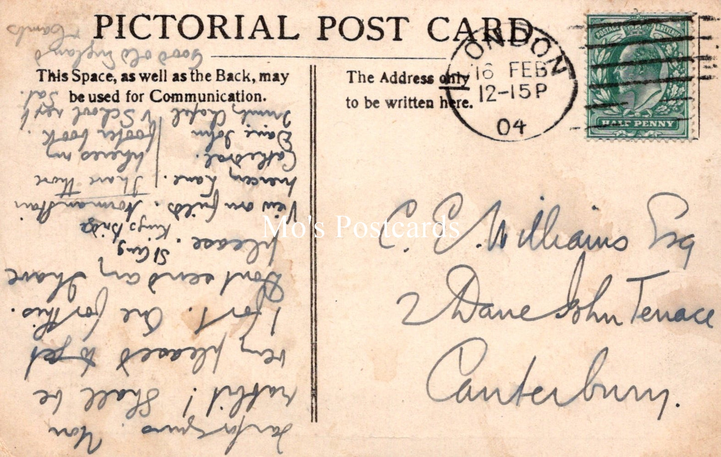 London Postcard - Mansion House and Cheapside SW19211