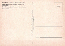 Load image into Gallery viewer, Back of a postcard with text and a grid pattern