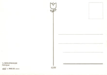 Load image into Gallery viewer, Blank postcard with a tulip design on the left side and lined areas for text on the right.