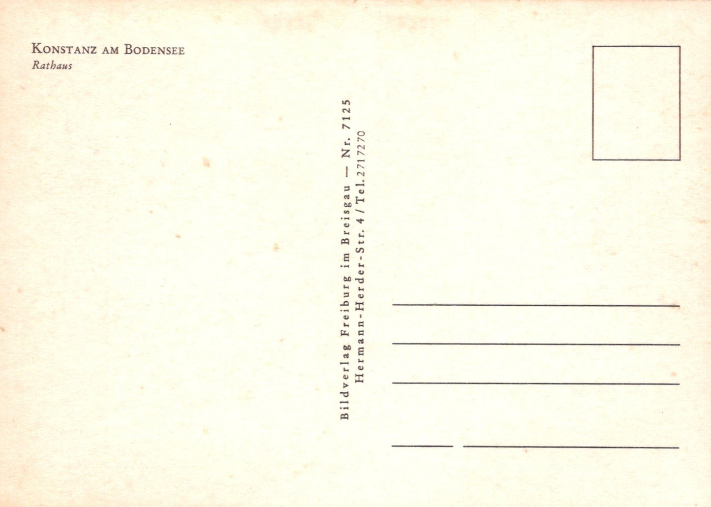 Germany Postcard - Konstanz Am Bodensee, Rathaus VT322