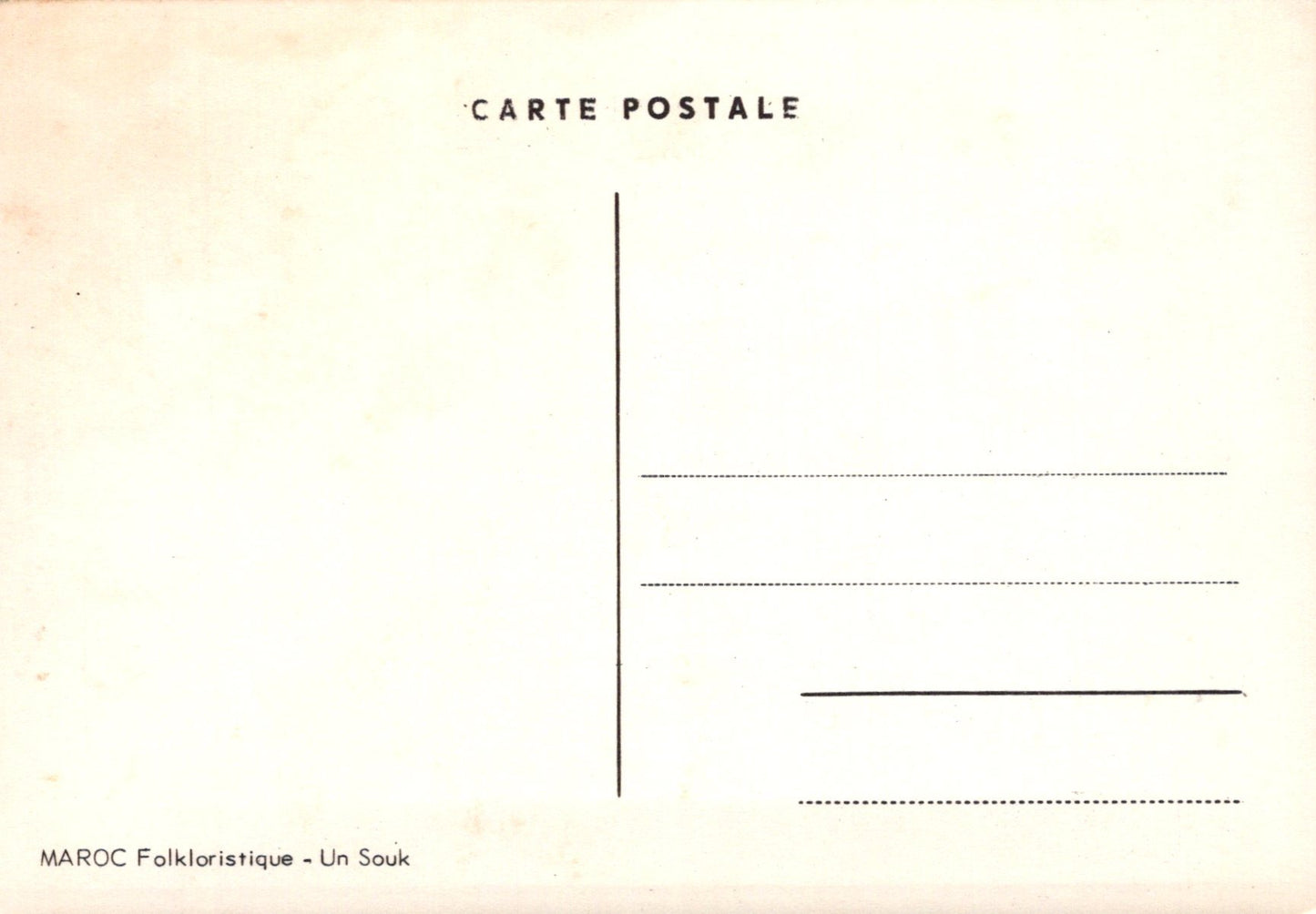 Morocco Postcard - Folkloristique - Um Souk VT312