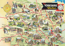 Load image into Gallery viewer, Maps Postcard - Map Showing The Yorkshire Dales VT332