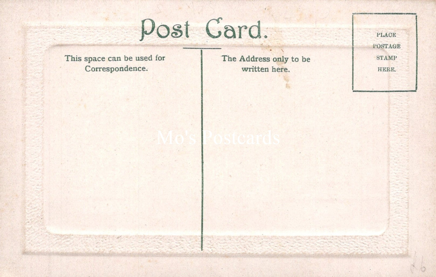 Vintage-style postcard with text and a white center