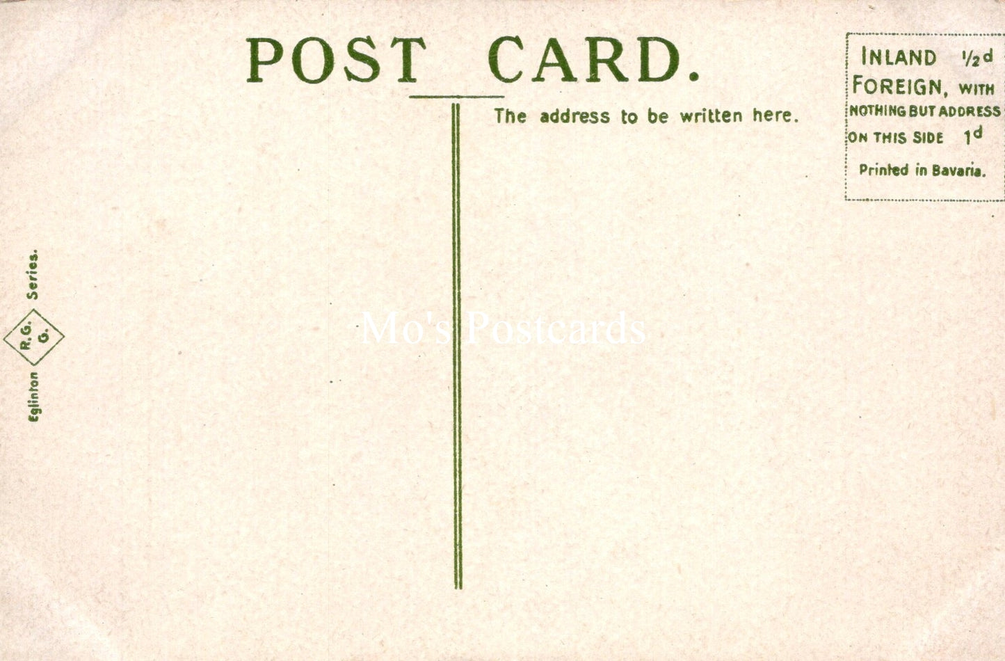 Vintage postcard with text and address line on a beige background