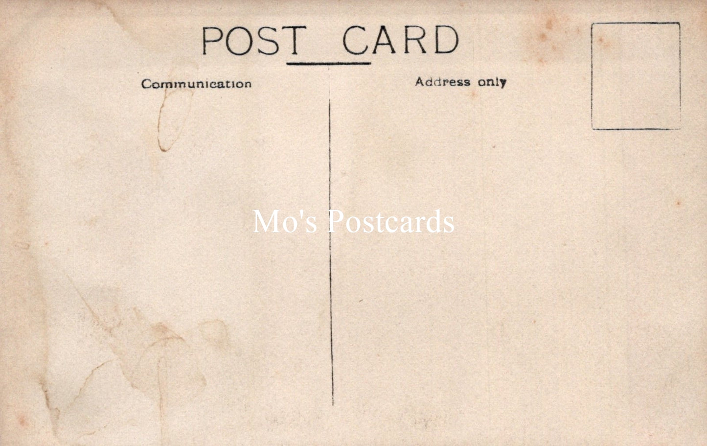 Vintage-style postcard with 'Mo's Postcards' branding