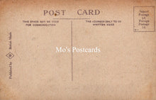 Load image into Gallery viewer, Back of a vintage postcard with 'Mo's Postcards' branding