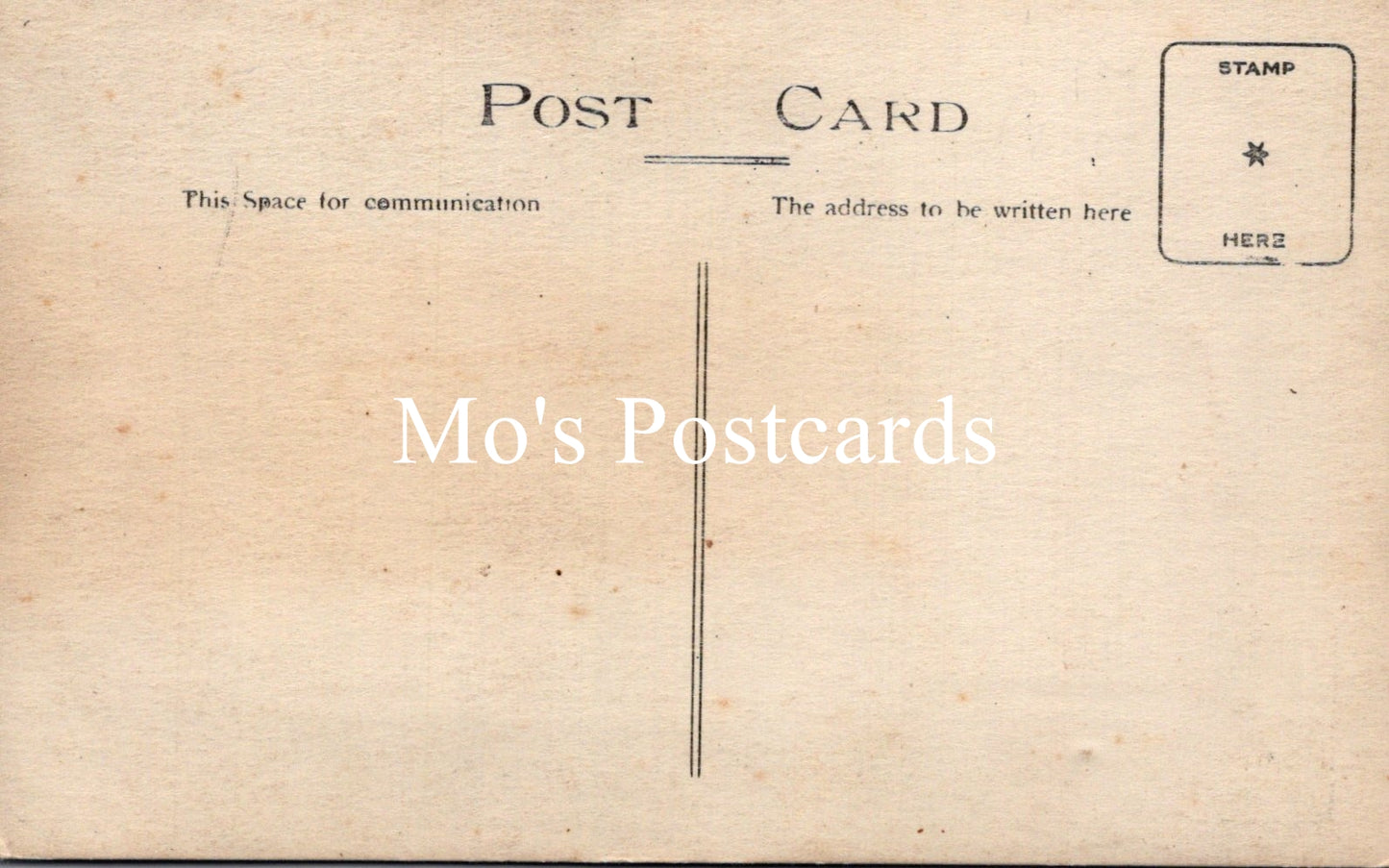 Vintage-style postcard with 'Mo's Postcards' branding