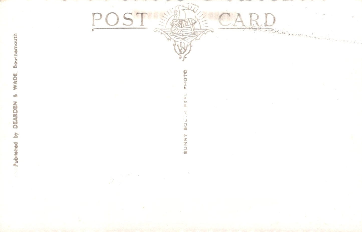 Vintage-style postcard with decorative text and design elements on a white background