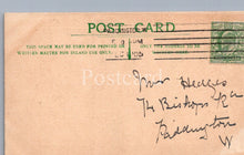 Load image into Gallery viewer, Vintage postcard with handwritten address and postage stamp, featuring the word 'Postcard'.