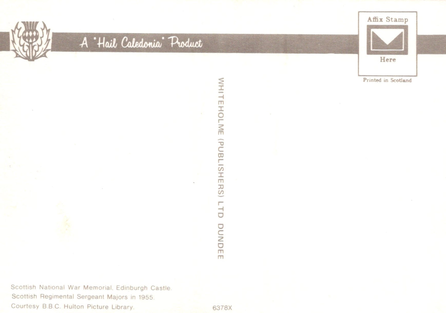 Product packaging with 'Hail Caledonia' branding and Scottish National War Memorial text.