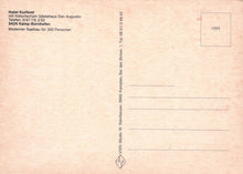 Load image into Gallery viewer, Back of a postcard with text and a grid for addressing, on a pinkish-beige background.