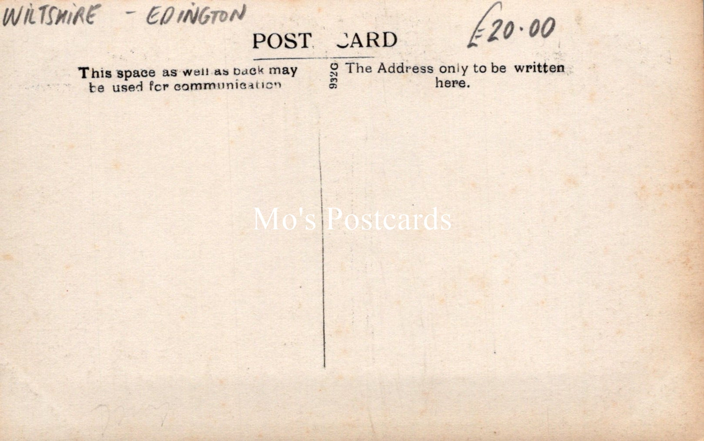 Wiltshire Postcard - Edington From The Hill SW19254