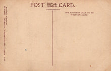 Load image into Gallery viewer, Back of a vintage postcard with text and a vertical line for writing the address.