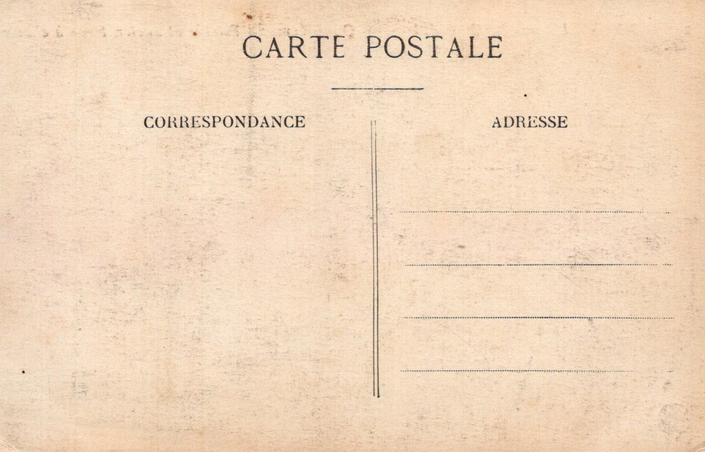 Vintage-style postcard with 'Carte Postale' text and address fields.