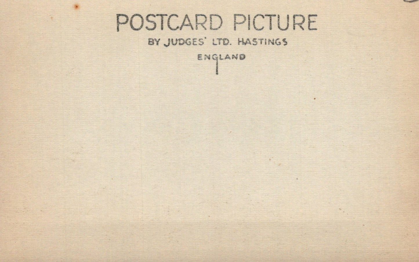 Vintage postcard with 'Postcard Picture by Judges' Ltd, Hastings England' text on a beige background