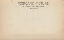 Load image into Gallery viewer, Vintage postcard with 'Postcard Picture by Judges' Ltd, Hastings England' text on a beige background