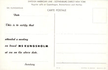 Load image into Gallery viewer, Shipping Postcard - MS Kungsholm, Swedish American Line SW18703