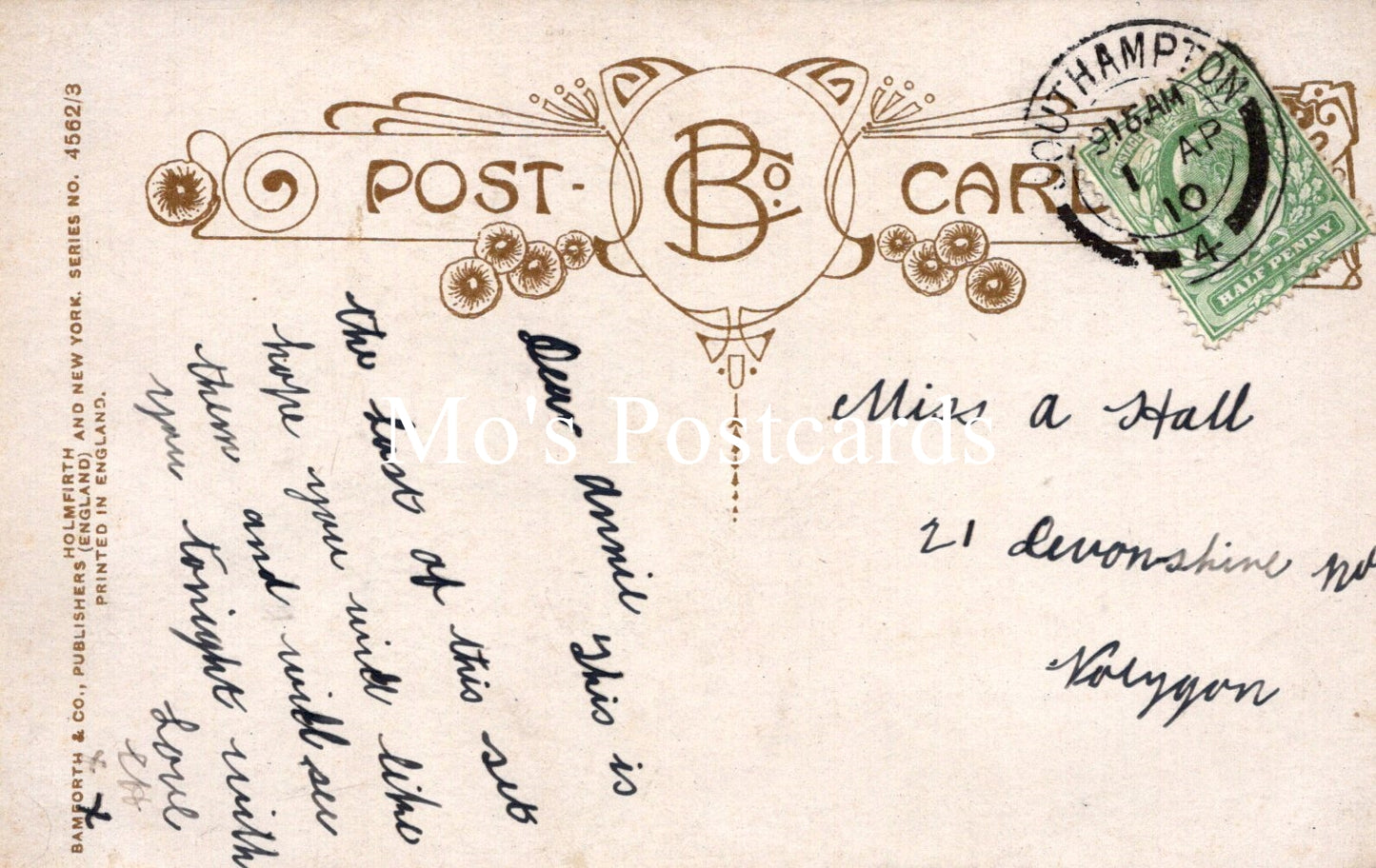 Bamforth Song Card Postcard - Daddy Please Come Home Again (3) SW18723