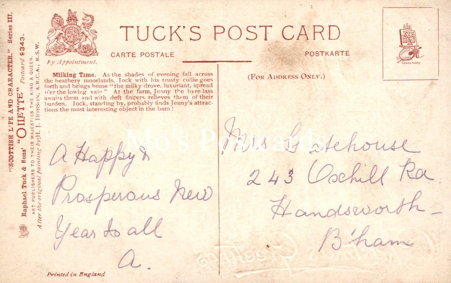 Greetings Postcard - Christmas Greetings, Cows Milking Time SW18730