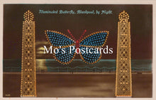 Load image into Gallery viewer, Lancashire Postcard - Blackpool By Night, Illuminated Butterfly SW18771