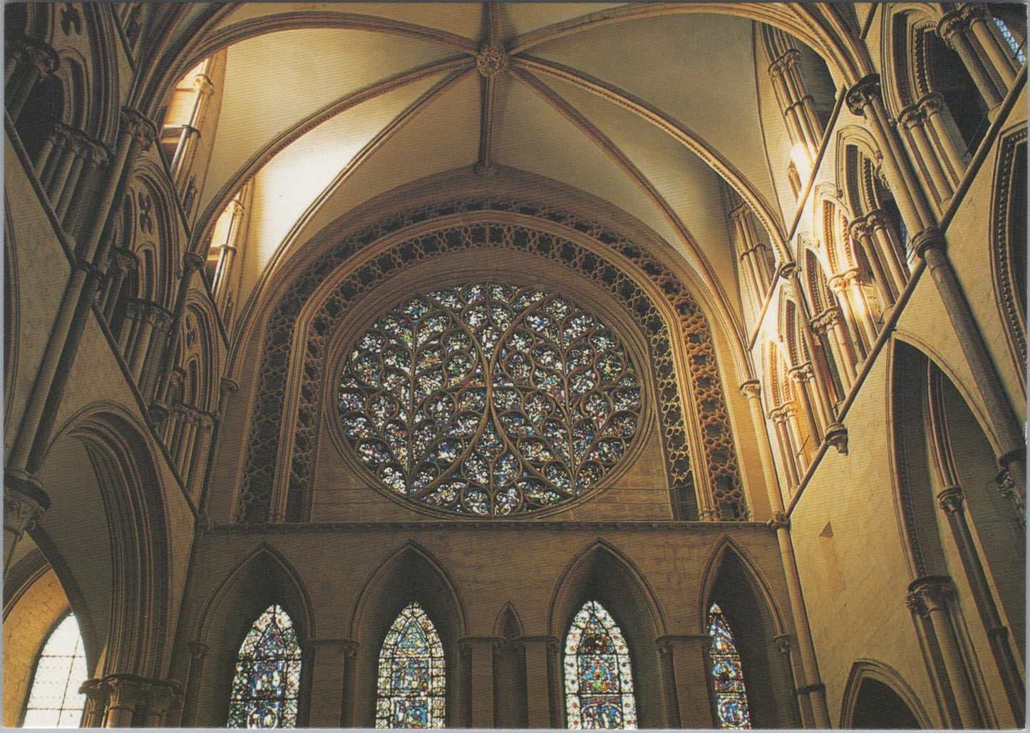 Lincolnshire Postcard - Lincoln Minster, The Bishop's Eye Window SW17154