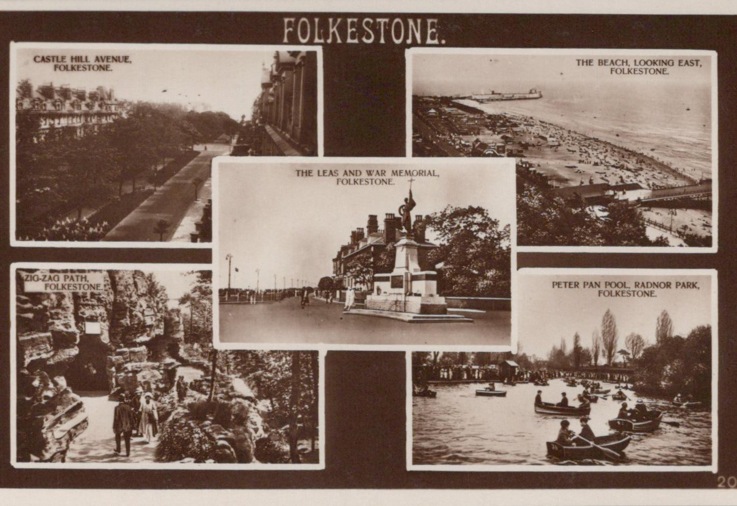 Kent Postcard - Views of Folkestone SW18835