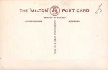 Load image into Gallery viewer, Vintage postcard with 'The Milton' branding and text on a beige background