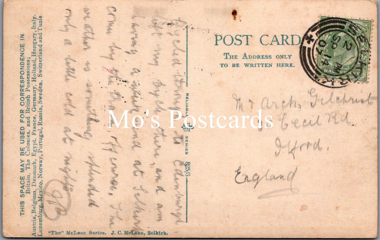 Scotland Postcard - Philiphaugh, Selkirk SX253