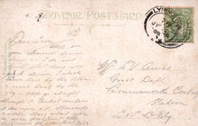 Load image into Gallery viewer, Vintage postcard with text and stamp, featuring a handwritten message.
