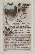Load image into Gallery viewer, Vintage-style wedding card with text and decorative elements on a light background
