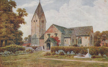 Load image into Gallery viewer, Painting of a church with a tall tower and surrounding greenery