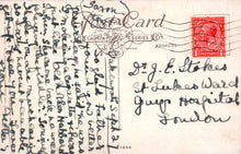 Load image into Gallery viewer, Vintage postcard with handwritten text, postage stamp, and Salmon Postcard Co. branding.